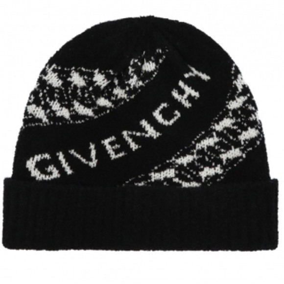 NWT Givenchy Black and White Wool Blend Unisex Beanie - Picture 1 of 7